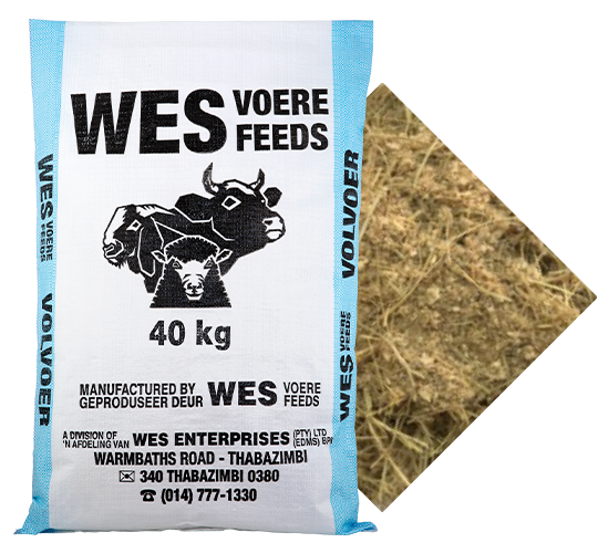 Wes feeds animal feed